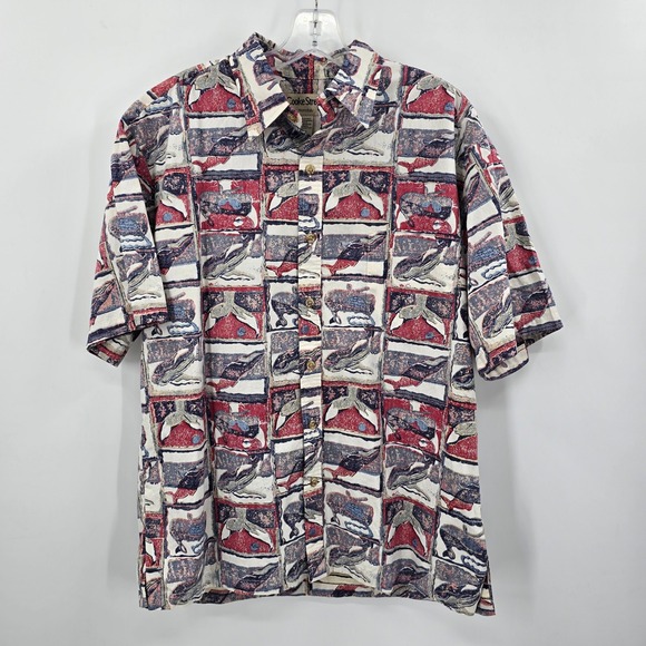 Cooke Street Other - Cooke Street Honolulu Mens Medium Whale Print Hawaiian Shirt Cotton Made in USA